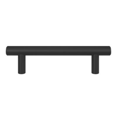 Poignée de meuble en T GoodHome Dizel acier mat noir l.136mm x l.12mm x H. 35mm entraxe 96mm