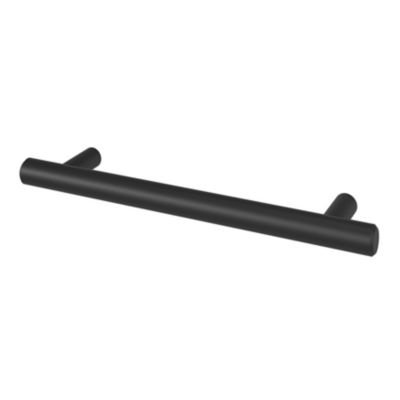 Poignée de meuble en T GoodHome Dizel acier mat noir l.168mm x l.12mm x H. 35mm entraxe 128mm