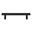 Poignée de meuble en T GoodHome Dizel acier mat noir l.168mm x l.12mm x H. 35mm entraxe 128mm