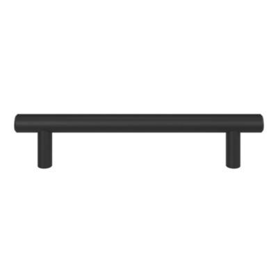 Poignée de meuble en T GoodHome Dizel acier mat noir l.168mm x l.12mm x H. 35mm entraxe 128mm