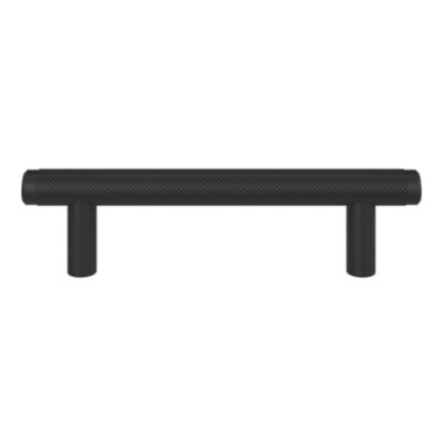 Poignée de meuble en T GoodHome Irus acier mat noir l.136mm x l.12mm x H. 35mm entraxe 96mm