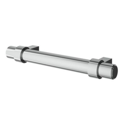 Poignée de meuble en T GoodHome Kerver acier et Zamac effet chromé gris l.136mm x l.18mm x H. 34mm entraxe 96mm