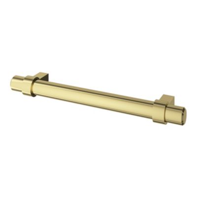Poignée de meuble en T GoodHome Kerver acier et Zamac effet laiton doré l.168mm x l.18mm x H. 34mm entraxe 128mm