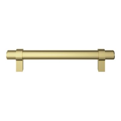 Poignée de meuble en T GoodHome Kerver acier et Zamac effet laiton doré l.168mm x l.18mm x H. 34mm entraxe 128mm