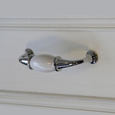 Poignée de meuble GoodHome porcelaine blanc 96mm