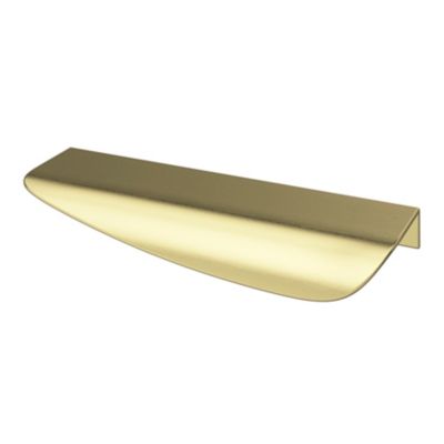 Poignée de meuble Incurvé GoodHome Mehaban effet laiton satin doré l.120mm x l.44mm x H. 13mm entraxe 96mm