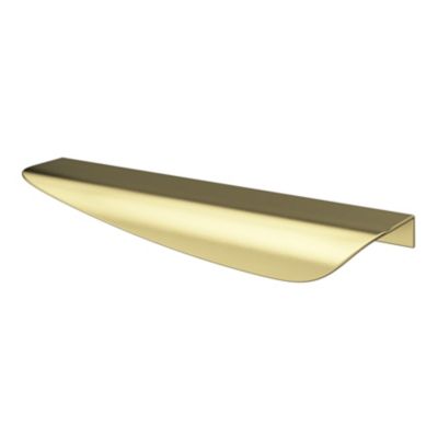 Poignée de meuble Incurvé GoodHome Mehaban effet laiton satin doré l.170mm x l.44mm x H. 18mm entraxe 128mm