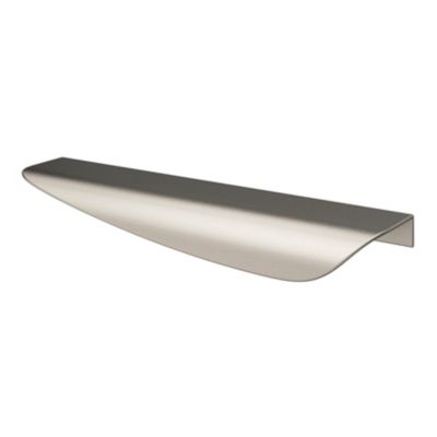 Poignée de meuble Incurvé GoodHome Mehaban effet nickel satin gris l.170mm x l.44mm x H. 18mm entraxe 128mm