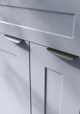 Poignée de meuble Incurvé GoodHome Mehaban mat noir l.120mm x l.44mm x H. 13mm entraxe 96mm