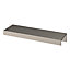Poignée de meuble Incurvé GoodHome Skej aluminium effet nickel satin gris l.120mm x l.19mm x H. 35mm entraxe 96mm
