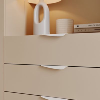 Poignée de meuble invisible blanc, entraxe 128 mm GoodHome Mehaban
