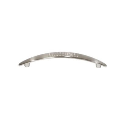 Poignée de meuble nœud Diss effet nickel satin gris l.158mm x l.20mm x H. 27mm entraxe 128mm