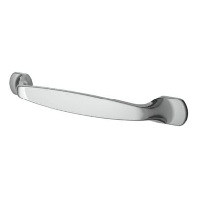 Poignée de meuble nœud GoodHome Govlin aluminium effet chromé gris l.164mm x l.20mm x H. 24mm entraxe 128mm