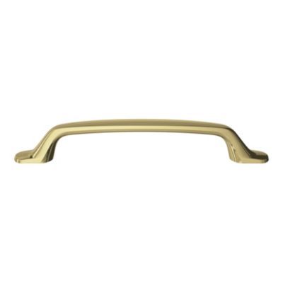 Poignée de meuble nœud GoodHome Govlin aluminium effet laiton doré l.164mm x l.20mm x H. 24mm entraxe 128mm