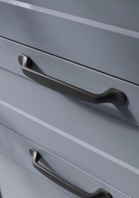 Poignée de meuble nœud GoodHome Govlin aluminium mat noir l.164mm x l.20mm x H. 24mm entraxe 128mm