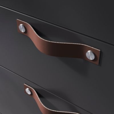 Poignée de meuble nœud GoodHome Hezo marron foncé l.15.3cm x h.2.4cm x p.2.5cm