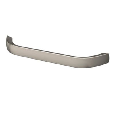 Poignée de meuble nœud GoodHome Irvil aluminium effet nickel satin gris l.142mm x l.12mm x H. 30mm entraxe 128mm