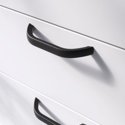 Poignée de meuble nœud GoodHome Irvil aluminium mat noir l.110mm x l.12mm x H. 30mm entraxe 96mm