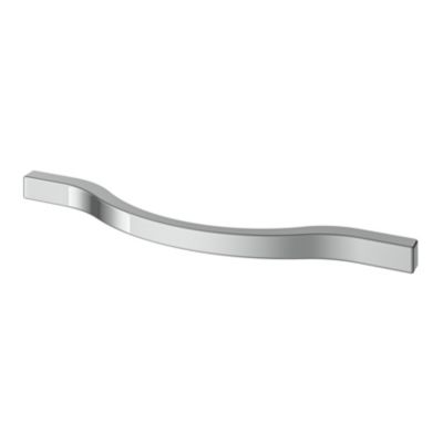 Poignée de meuble nœud GoodHome Prat aluminium effet chromé gris l.162mm x l.10mm x H. 26mm entraxe 128mm