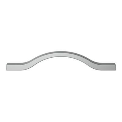 Poignée de meuble nœud GoodHome Prat aluminium effet chromé gris l.162mm x l.10mm x H. 26mm entraxe 128mm