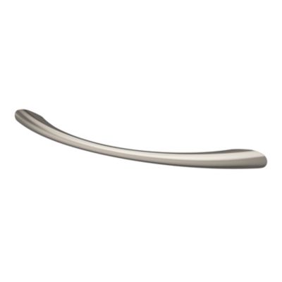 Poignée de meuble nœud GoodHome Primel effet nickel satin gris l.160mm x l.9mm x H. 27mm entraxe 128mm