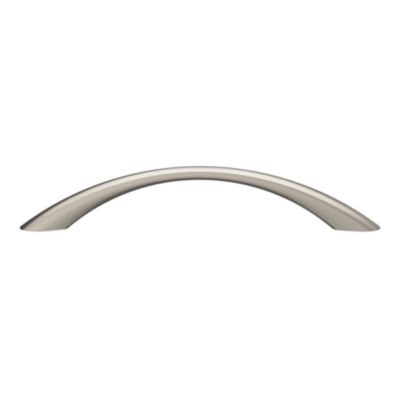 Poignée de meuble nœud GoodHome Primel effet nickel satin gris l.160mm x l.9mm x H. 27mm entraxe 128mm