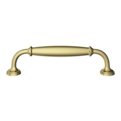 Poignée de meuble nœud GoodHome Ruis effet laiton doré l.148mm x l.20mm x H. 38mm entraxe 128mm