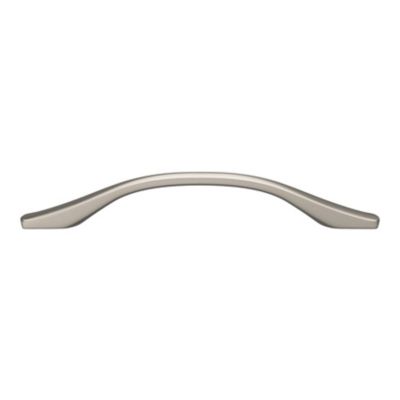 Poignée de meuble nœud GoodHome Ruis effet nickel satin gris l.169mm x l.10mm x H. 25mm entraxe 128mm