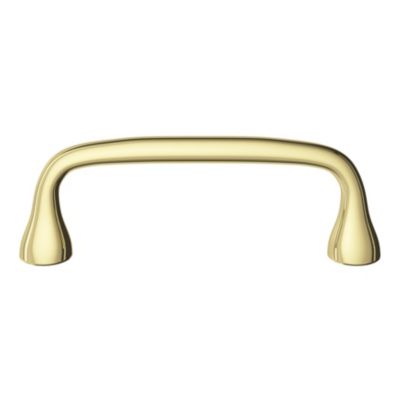 Poignée de meuble nœud GoodHome Tudy Laiton effet laiton doré l.110mm x H. 15mm entraxe 96mm