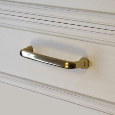 Poignée de meuble nœud GoodHome Tudy Laiton effet laiton doré l.110mm x H. 15mm entraxe 96mm