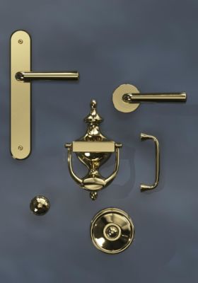 Poignée de meuble nœud GoodHome Tudy Laiton effet laiton doré l.110mm x H. 15mm entraxe 96mm