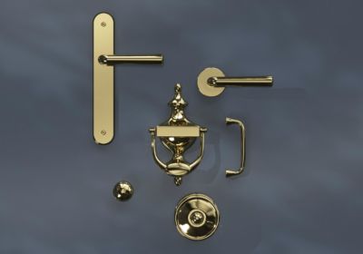 Poignée de meuble nœud GoodHome Tudy Laiton effet laiton doré l.110mm x H. 15mm entraxe 96mm