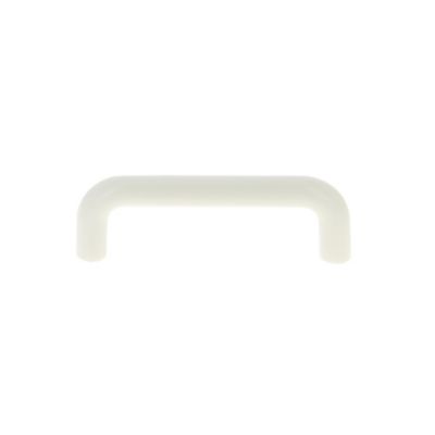 Poignée de meuble nœud Plastic Plastique satin blanc l.73mm x H. 10mm entraxe 64mm