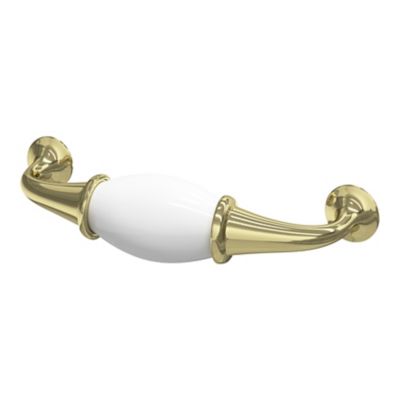 Poignée de meuble nœud Porcelaine Vras blanc 96mm