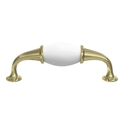 Poignée de meuble nœud Porcelaine Vras blanc 96mm
