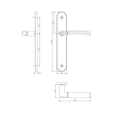 Poignée de porte 195 Colours Hirel chrome vendue par 3 pièces