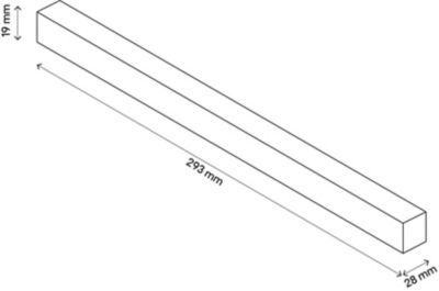 Poignée effet chêne grisé GoodHome Atomia H. 2,8 x L. 29,3 x P. 1,9 cm vendue par 2