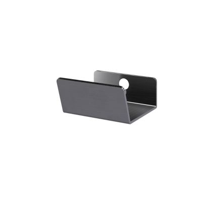 Poignée grise mate en acier GoodHome Atomia H. 2,1 x L. 3,7 x P. 3,4 cm vendue par 2