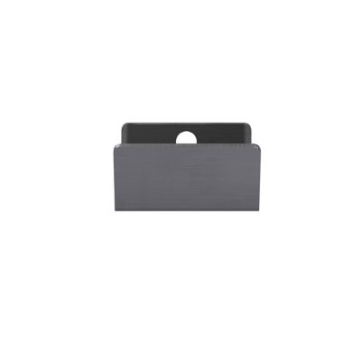 Poignée grise mate en acier GoodHome Atomia H. 2,1 x L. 3,7 x P. 3,4 cm vendue par 2
