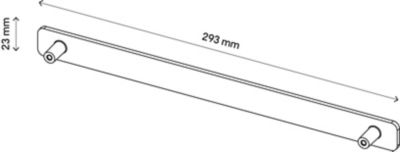 Poignée grise mate en acier GoodHome Atomia H. 2,3 x L. 29,3 x P. 2,05 cm vendue par 2