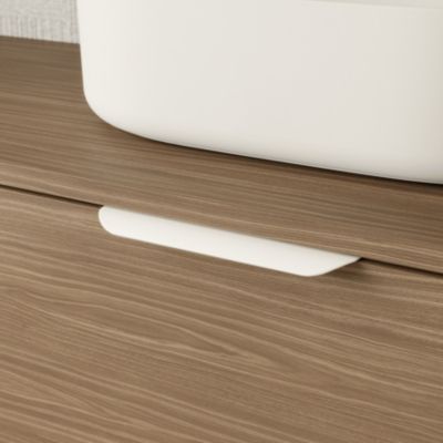 Poignée Kentia blanc mat L.20 cm pour meuble de salle de bains