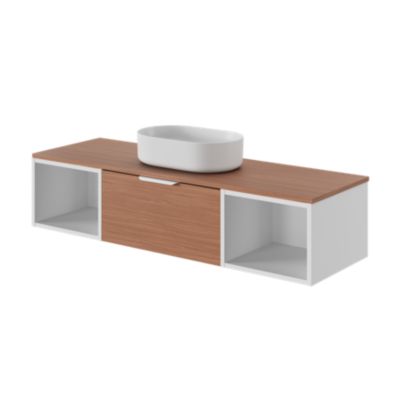 Poignée Kentia blanc mat L.20 cm pour meuble de salle de bains