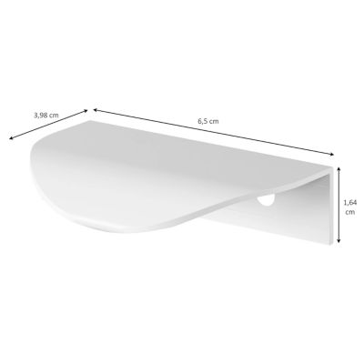 Poignée Kentia blanc mat L.6,5 cm pour meuble de salle de bains
