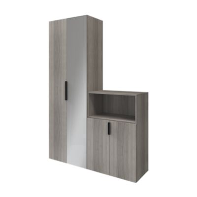 Poignée noire mate en acier GoodHome Atomia H. 2,1 x L. 29,3 x P. 3,4 cm vendue par 2