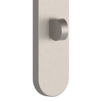 Poignées sur plaque à condamnation aluminium et acier effet chromé mat entraxe 195 mm GoodHome Arzh