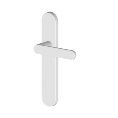 Poignées sur plaque aluminium et acier blanc mat entraxe 195 mm GoodHome Minzh