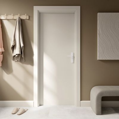 Poignées sur plaque aluminium et acier blanc mat entraxe 195 mm GoodHome Minzh