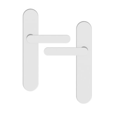 Poignées sur plaque aluminium et acier blanc mat entraxe 195 mm GoodHome Minzh