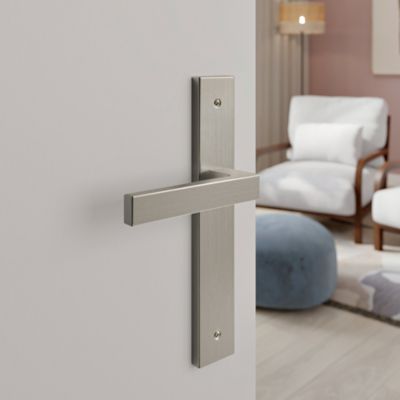 Poignée de porte chrome, argent
