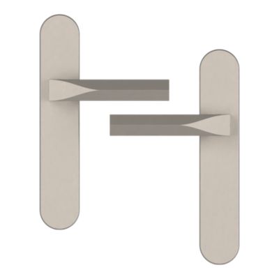 Poignées sur plaque hexagonal aluminium et acier effet chromé satiné entraxe 195 mm GoodHome Soaz